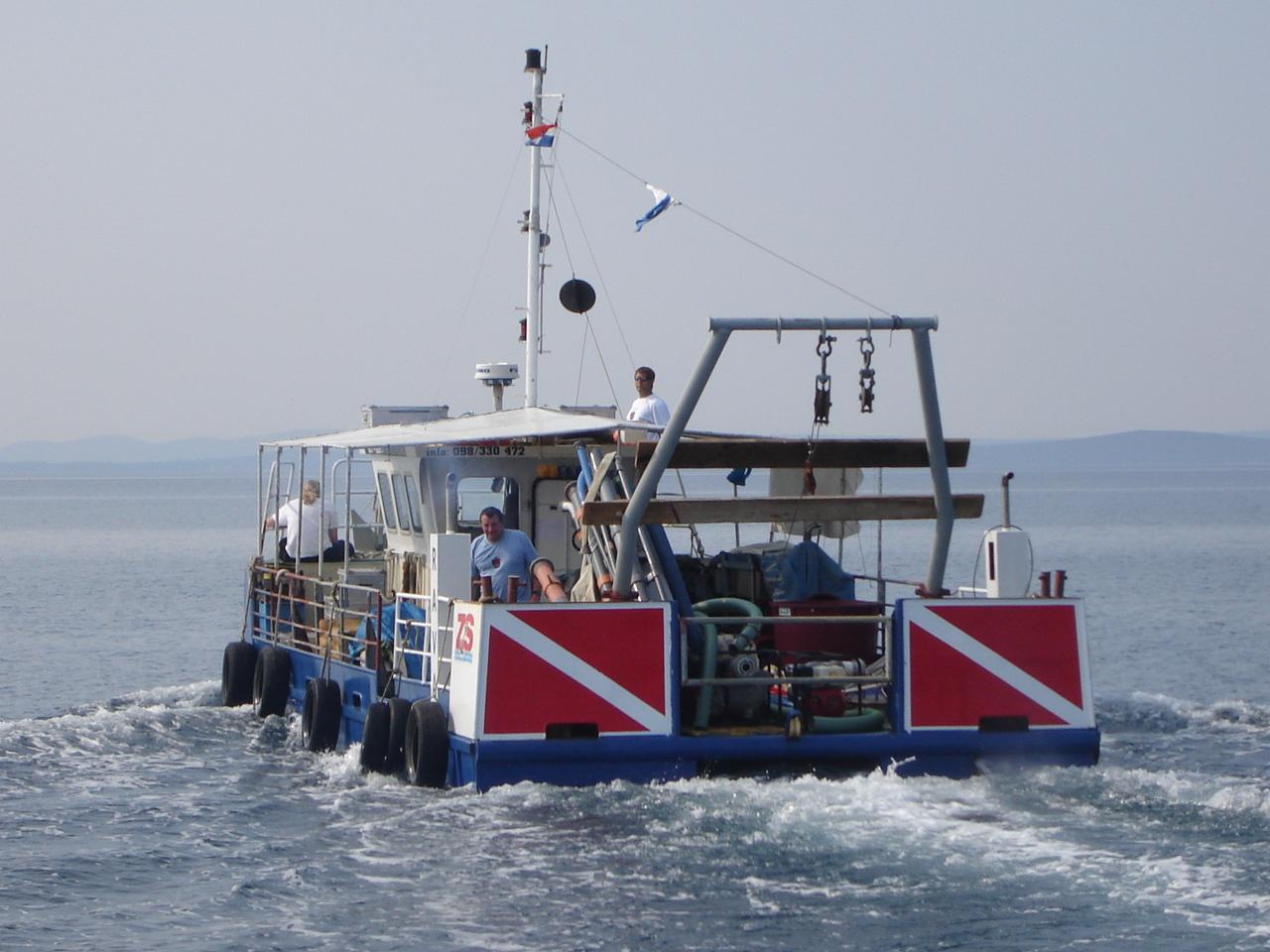 The workboats used during the field school